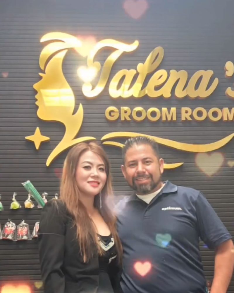 Talena with customer