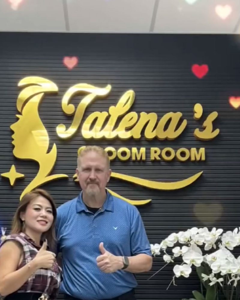 Talena with customer